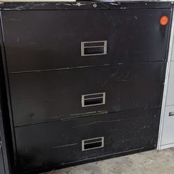 Black 3 Drawers File Cabinet 