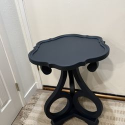 Midnight Blue Scalloped Side Table