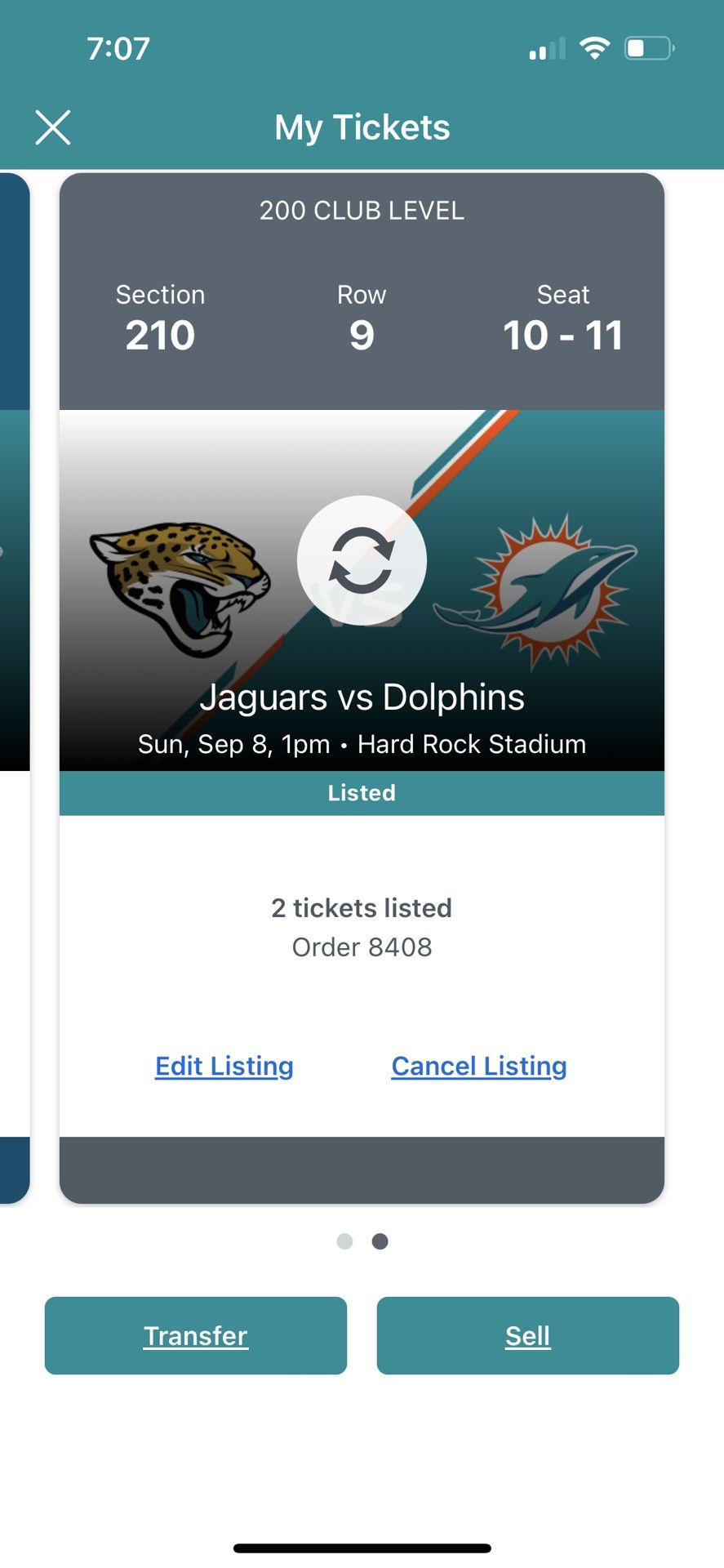 Dolphins vs. Jaguars Club Level with Sideline Access