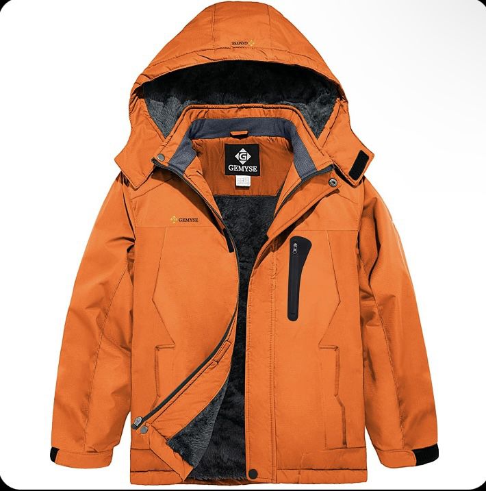 GEMYSE  Waterproof Ski Snow Jacket Hooded Fleece Lined Windproof Winter Jacket