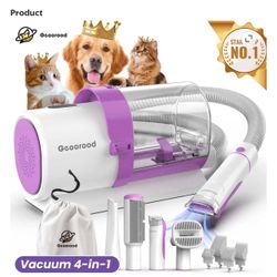 Geoorood 4-in-1 Pet Grooming Vacuum Kit
