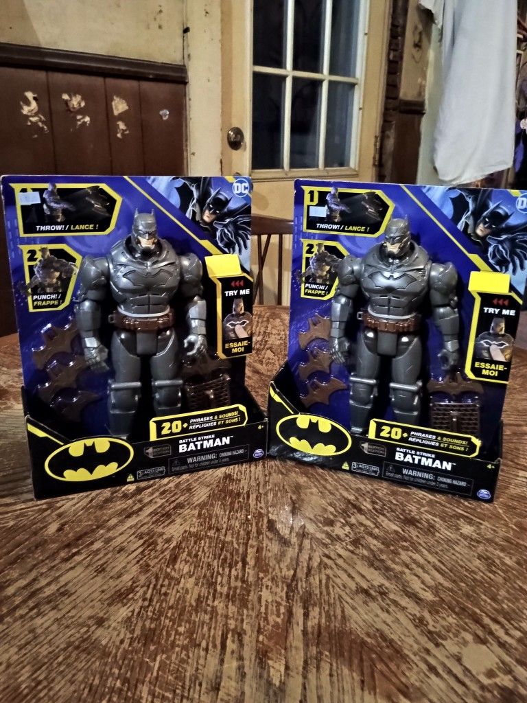 Two DC Battle Strike Batman Action Figures