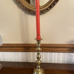 Single brass candle holder