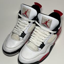 Air Jordan 4 Retro White/Fire Red-Black DH6927-161 Men's Size 13