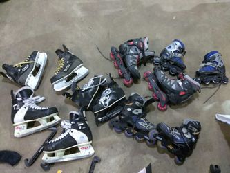 INLINE ROLLERBLADES & ICE HOCKEY SKATES & EQUIPMENT