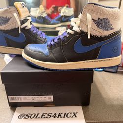 Air Jordan 1 High OG x Union LA x Fragment “Royal Blue” Size 8.5