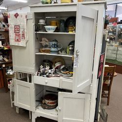 Antique White Chippy Farmhouse Cupboard