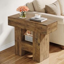Brand New! Tribesigns 31.5” Rustic Brown Farmhouse Sofa Side Table / End Table w/ 2-Tier