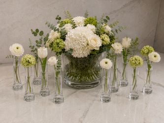 Glass Handmade  Vodka Shot Set – 12 Glasses + Ice Bucket / Bud Vase Centerpiece