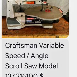 Craftsman Variable Speed/Angle Sroll Saw