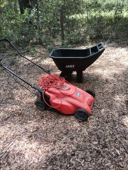 Mower & cart & chain saw