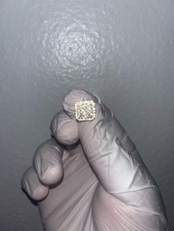 18K Gold VVS Iced-Out Square Earrings
