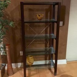 Beautiful Solid Wood And Glass 6 Shelves 