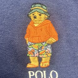 Polo Ralph Lauren Blue Polo Beach Bear Embroidrered Shorts