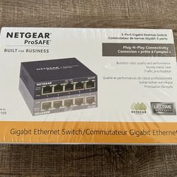 Netgear ProSAFE 5 Port GS105 NEW Sealed