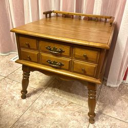 Mid Century Solid Maple End Table / Side Table 23” Tall