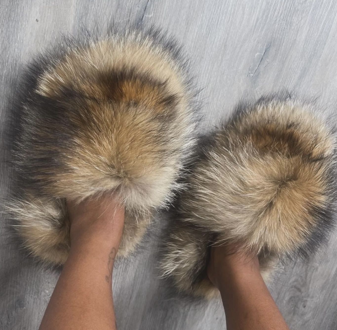 Real Fur Slip Ons Sizes 5 10 Fur On Side And The Outside (message Your Size To Order)