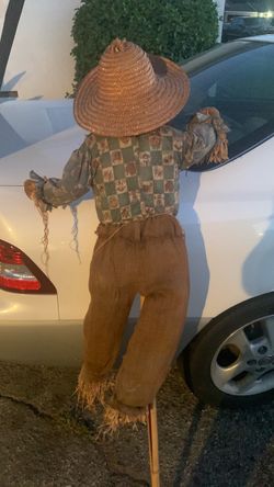 Decorative Scarecrow Figure with Stake
