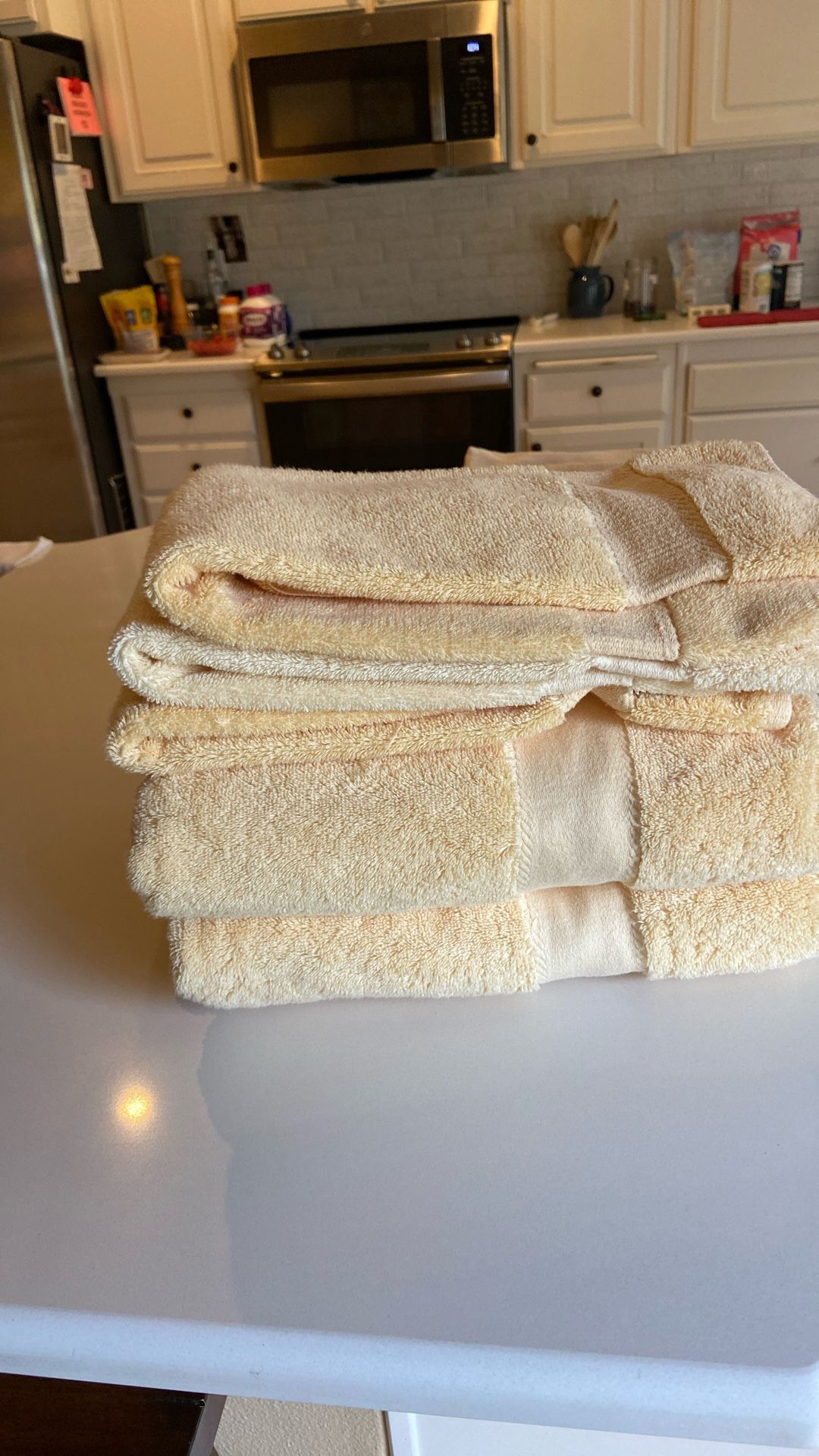 Towel Set- 2 Bath, 3 Hand- Bright Yellow 100% Cotton