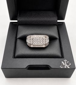 925 Sterling Silver 2.00CTW MOISSANITE Square Men’s Ring