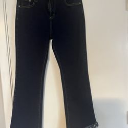 En Crème Fringed Jeans