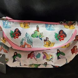 New Disney Princess Nylon Pink White Buckle Down Fanny Pack  