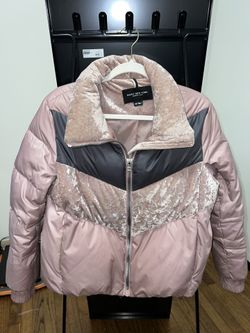 Mark New York Puffer Jacket With Velvet Details Size M