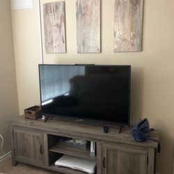 Gray Wooden TV Stand