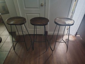 Set  of 3 rustic Industrial Bar stools