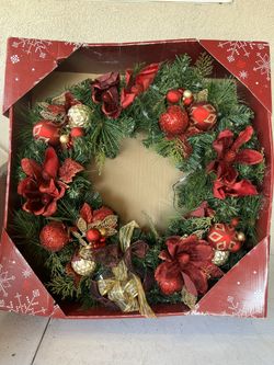 Corona Navideña Con Luces 