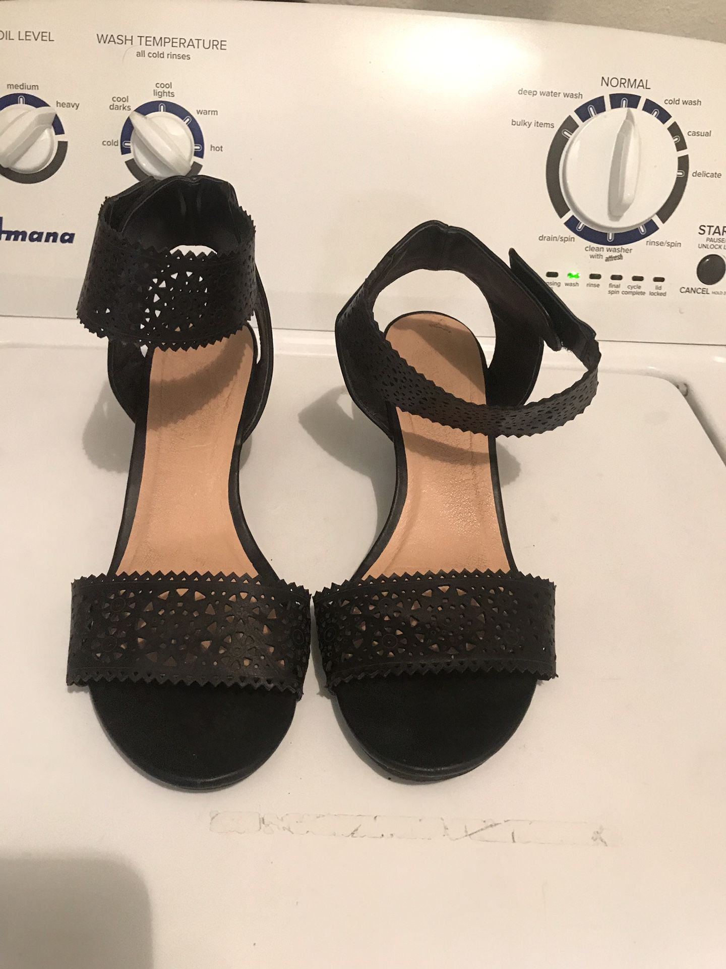 Wedge sandals with ankle straps