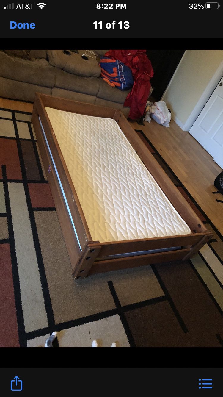 Twin bed w/mattress and frame