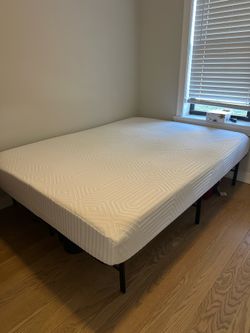 Queen Size Mattress and Metal Frame