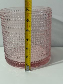 Pink Hobnail Glass Vase candy jar kitchen storage bathroom storage