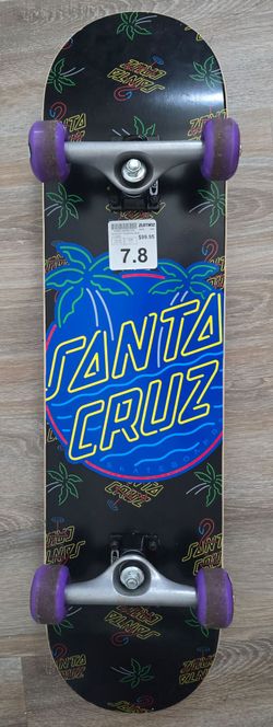 Santa Cruz Glow Dot Black 7.8 Skateboard