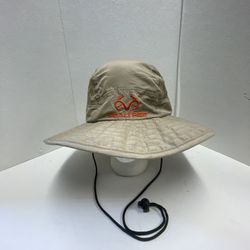 Realtree Bucket Sun Hat Adult One Size Beige Polyester Mesh Sides Fish Hunt Camp