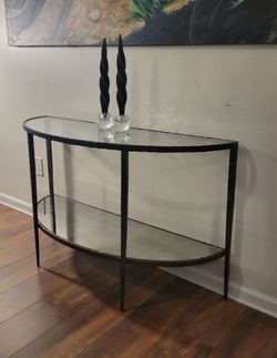 Crate & Barrel Clairemont Demilune Console Table
