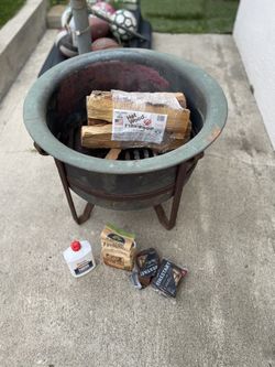 Copper Fire-pit on Iron Frame