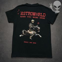 Travis Scott Astroworld Wish You Were Here Enjoy The Ride T-Shirt S Black