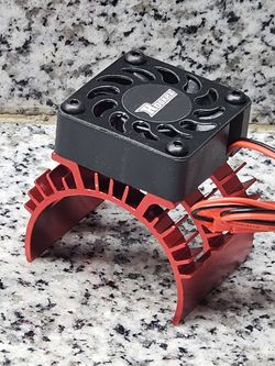 Red Aluminum Heatsink With 1 Cooling Fan For  RC Cars/Trucks 