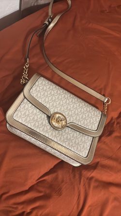 MK gold and beige purse