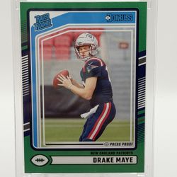 Drake Maye Green Press Proof Rated Rookie