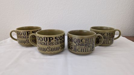 Vintage stoneware soup / chili mugs made in Japan