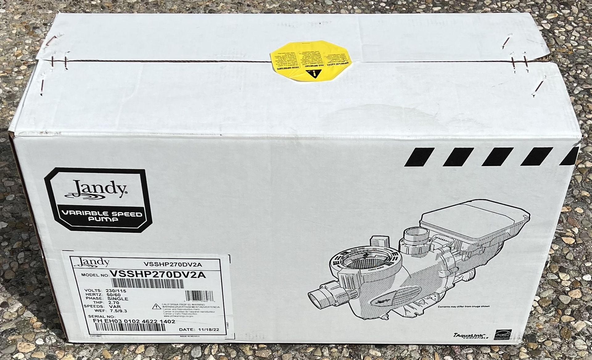 Jandy ePump 2.7 HP Variable- Speed Pump, VSSHP270DV2A