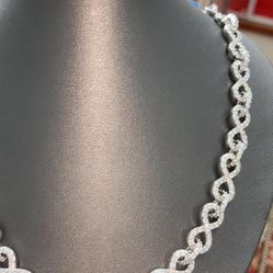 925 Silver Infinity Moissanite Diamond Necklace 