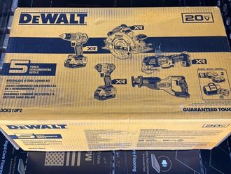 DEWALT 20V Lithium-Ion Cordless 5-Tool Combo Kit with (2) 5.0 Ah Battery Packs and Charger