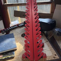 Ernst Manufacturing 5230 Wrench Tool Tower, 30 Wrench Tool Holder Red