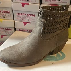 Women Grey Ankle Boots 