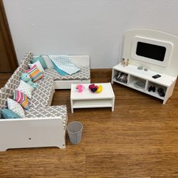 American Girl & Our Generation Doll Furniture, Living Room Set- Includes Accessories Shown- Fits 14” to 18” Dolls - Read Description
