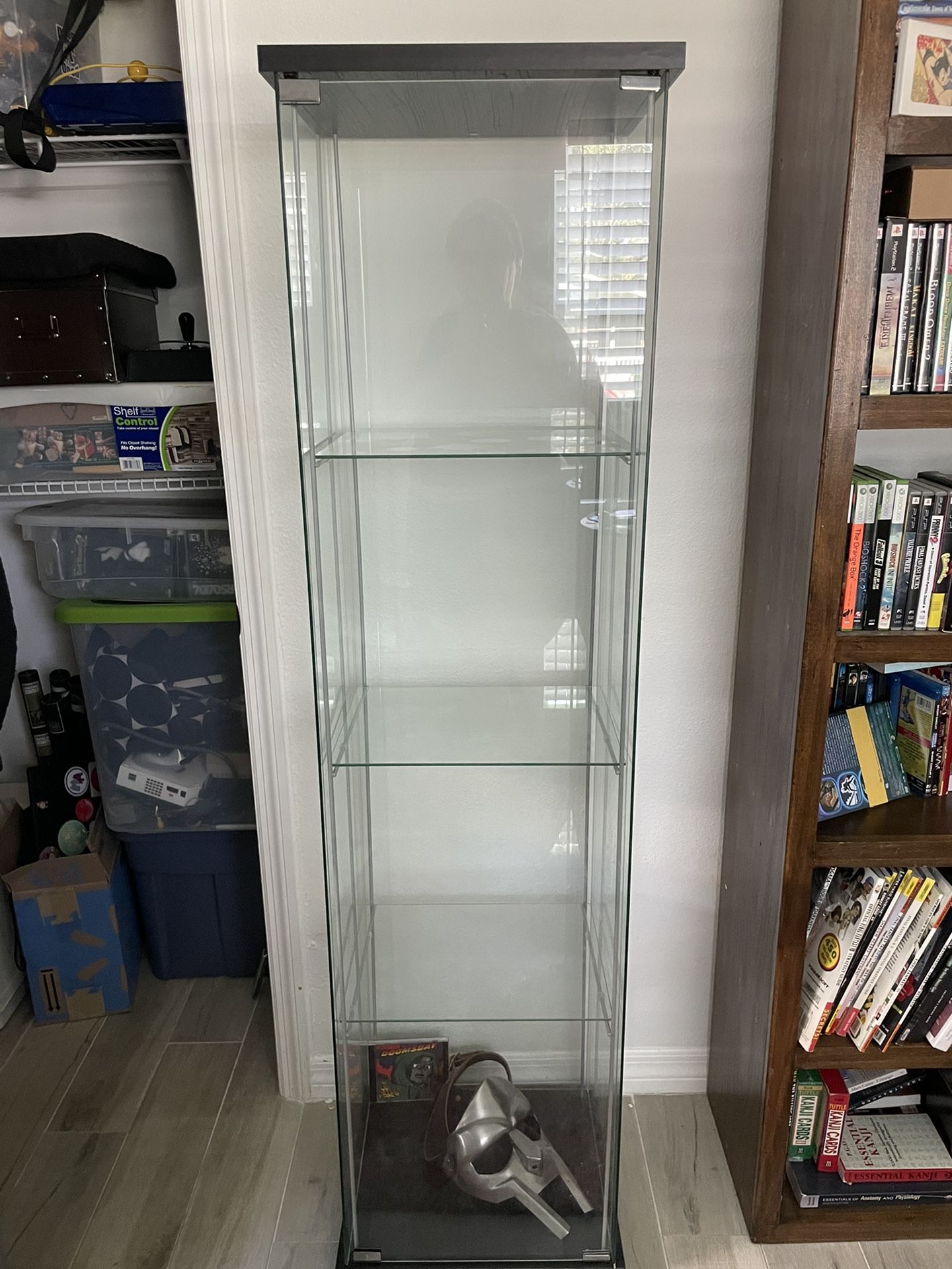 IKEA DETOLF Glass-door cabinet, black-brown16 3/4x64 1/8 